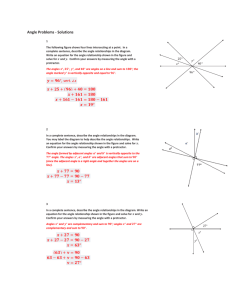 Angle Problems - Solutions 1 The following figure shows four lines