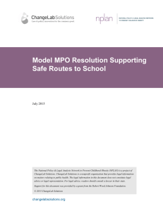 Model MPO Resolution Supporting Safe Routes to School