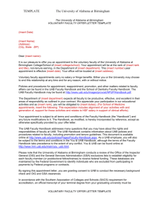 Voluntary Faculty Offer Letter Template
