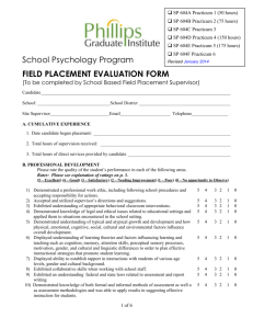 SP Field Placement Evaluation Form