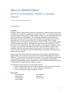 Review of Hotelling`s Model in Spatial Theory