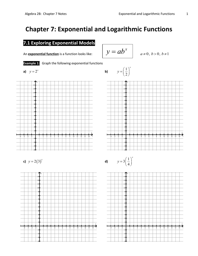 Graphing Exponential Functions Worksheet