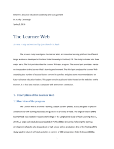 Illustration 3: Organization of a Learner Web region (example from a