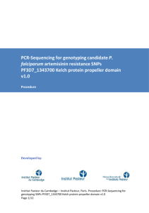 PCR-Sequencing for genotyping candidate P. falciparum artemisinin
