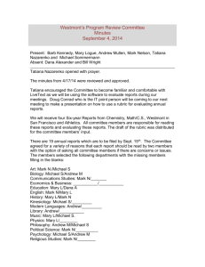 Westmont`s Program Review Committee Minutes September 4, 2014
