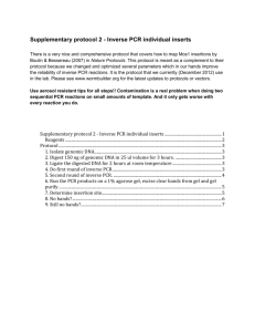 Inverse PCR to map insertions