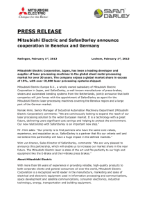 PRESS RELEASE Mitsubishi Electric and SafanDarley announce