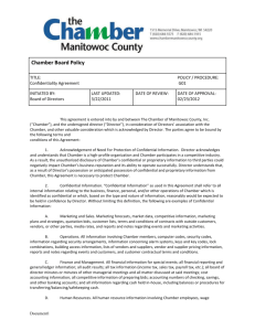 Manitowoc Board Member Confidentiality Agreement