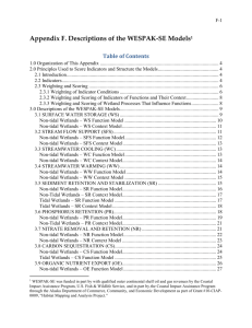 Appendix F Model Descriptions WESPAKse 15October2015