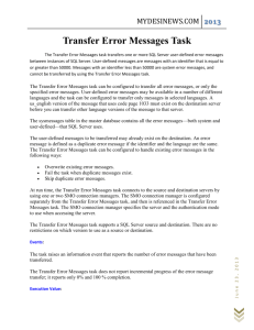 Transfer Error Messages Task