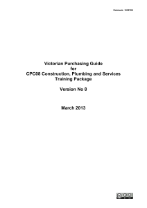 Victorian Purchasing Guide for CPC08 Construction, Plumbing and