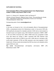 Anti-metastatic Effect of Deoxyelephantopin from Elephantopus