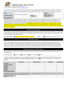 Similarity Index Approval Form