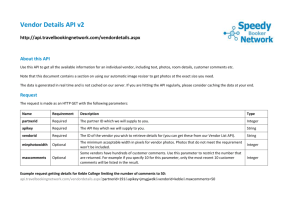 Specifications and examples