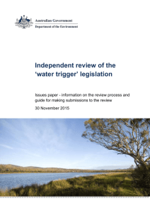 Issues paper outline- Review of the Water Trigger