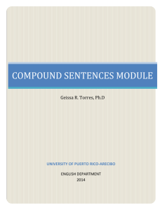 compound sentences module - Universidad de Puerto Rico en Arecibo