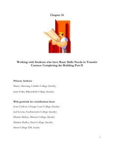 Chapter 14 Working with Basic Skills Students in Transfer Courses: