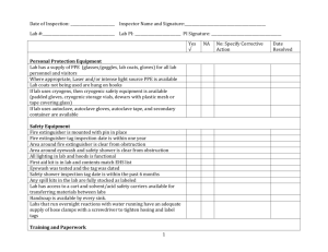 Research Lab Safety Inspection Checklist