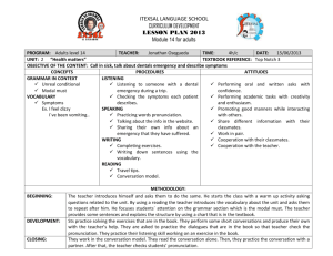 ITEXSAL LANGUAGE SCHOOL CURRICULUM DEVELOPMENT