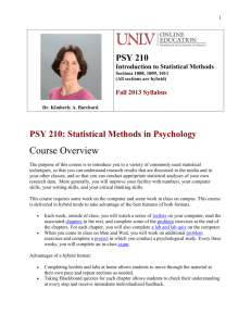 Syllabus for UNLV PSY 210 Fall 2011: Introduction to Statistical