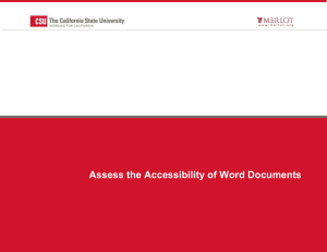 Assess the Accessibility of Word Documents