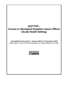 Course in Aboriginal Hospital Liaison Officer (Acute Health Setting