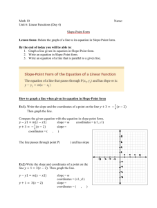 Linear Functions Notes (Day 4)