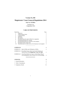 Magistrates` Court General Regulations 2014