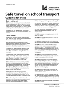 Safe travel on school transport Guidelines for drivers