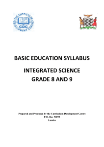 basic education school syllabus- integrated science