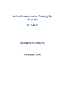 National Immunisation Strategy 2013-2018