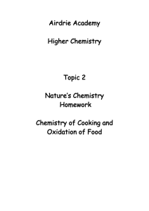 Unit 2 Homework 3 Chem of Cooking and Oxidation