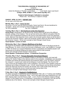 Itinerary - The Episcopal Diocese of Rochester