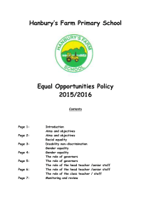 Equal Opportunities Policy 2015-2016