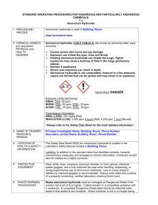 Ammonium Hydroxide - WSU Environmental Health & Safety
