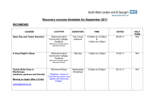 Recovery courses timetable for May 2011