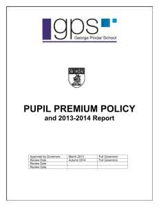 Pupil Premium Policy - George Pindar School Scarborough