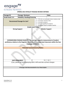 NYESLAT Passage Review Criteria: Grades 3-4