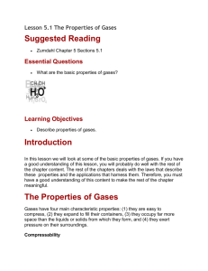 Lesson 5.1 properties of gases