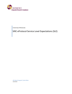 eProtocol Service Level Expectations