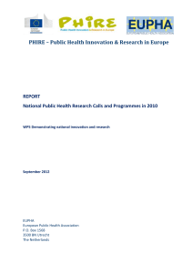 National Public Health Research Calls and Programmes in 2010
