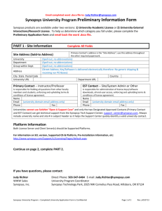University Program Preliminary Information Form