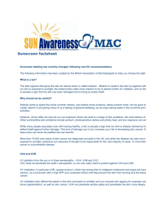 Sunscreen factsheet
