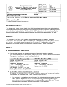 QM 01-08 Inpatient Hospitalization Treatment Authorization Requests