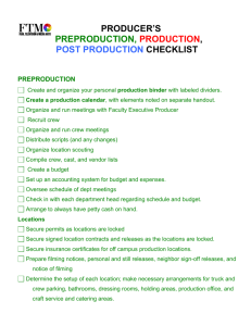 FTM Producer`s Preproduction, Production and