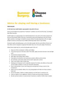 Advice for staying well during a heatwave