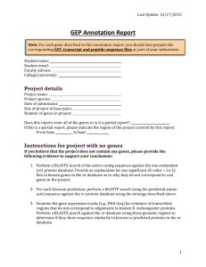 GEP Annotation Report