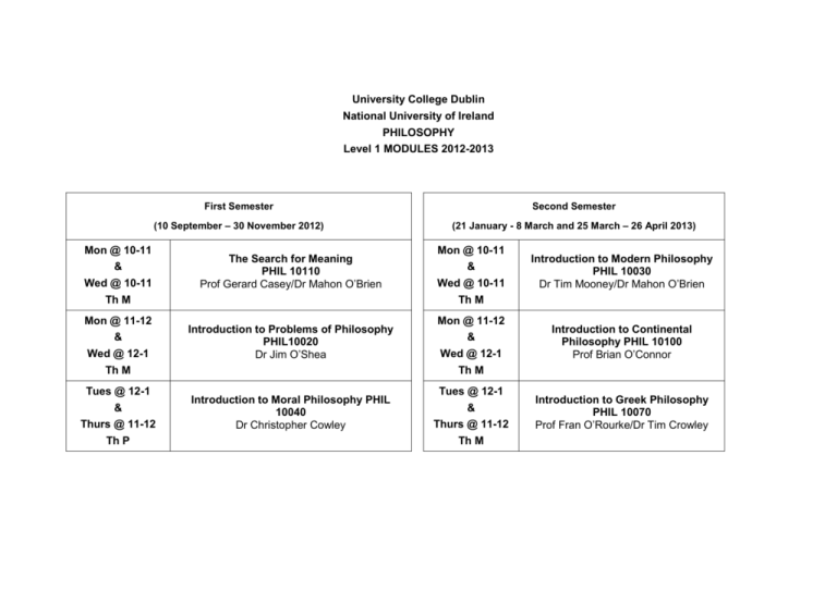 level-1-modules-2012-2013-university-college-dublin