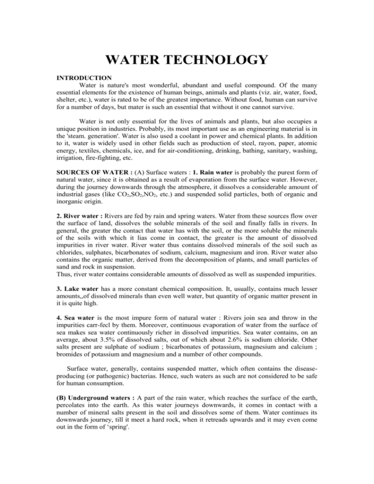 water treatment technology essay
