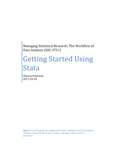 Getting Started Using Stata – March 2011 – Page